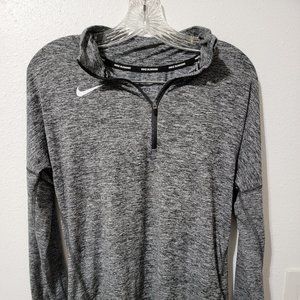 Nike 1/2-zip cover-up dry element womens small in black heather